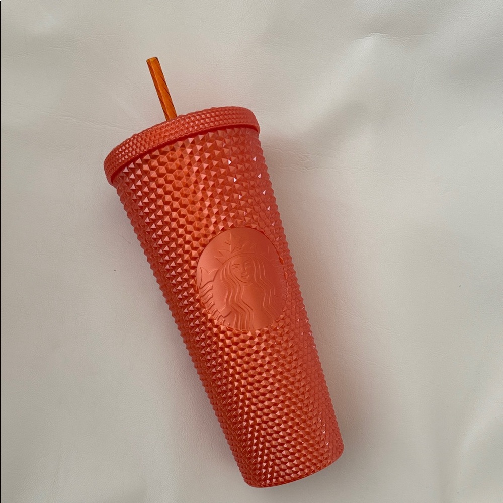 Starbucks Vibrant Orange Textured Tumbler